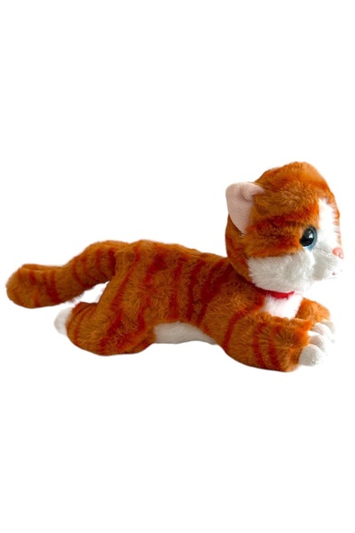 TRUST STORE Sesli Yatan Miyavlayan 25 cm Peluş Kedi Oyuncak