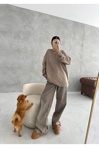 Seda Yalçın Atelier Vizon V Yaka Oversize Pinterest Triko Kazak