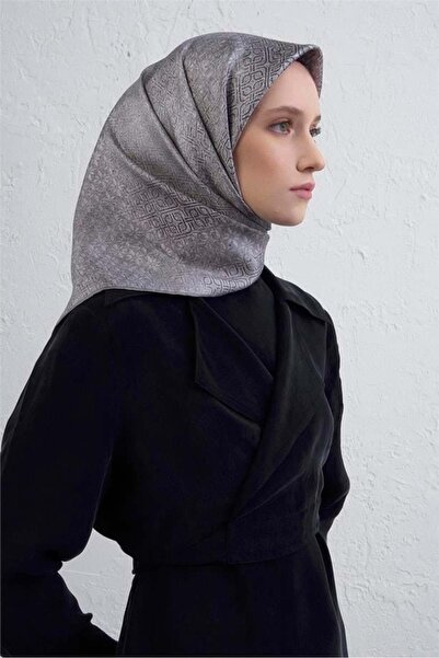 Armine Sura Pure Silk Scarf 9437 - 13 Gray Mixed Pattern