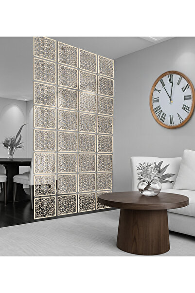 WOODDOOM Halkalar Rastgele Lazer Kesim Paravan, Ahşap Seperatör, Panel Levha ...