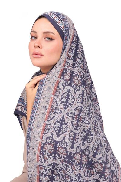 Karaca Premium Lux Original Ethnic Pattern Shawl (Voile Silk, 1St Grade) Classy, Lightweight, Comfortable, Stylish, Islamic Clothing)