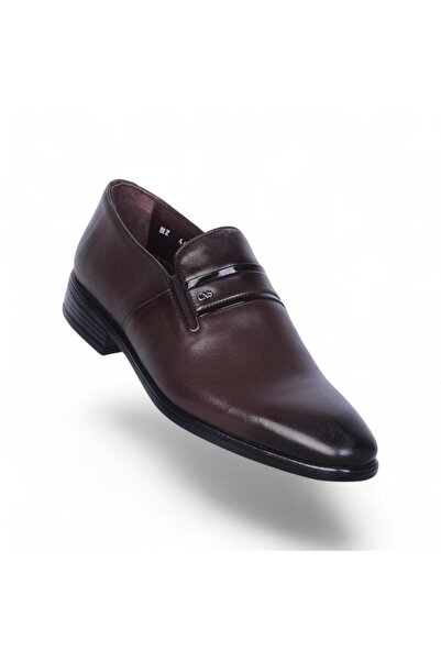 Censay 447 Pantofi clasici pentru bărbați din cauciuc antic maro % piele