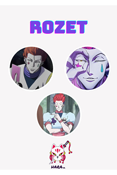 Hara Company Hunter x Hunter Animesi Hisoka Anime Rozet Seti 3’lü