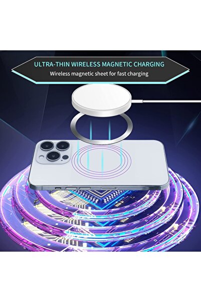 Universal Magnetic Ring Wireless Charging Car Mount MagSafe Silicone for Apple iPhone 12/13/14, Red