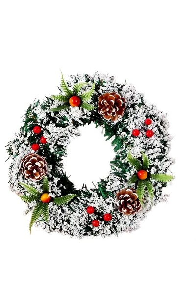 Flippy Coroniță Crăciun Flippy, 20 Cm, Brad Artificial Inzăpezit, Conuri Și M...