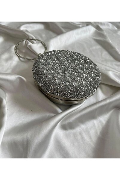 Baykuş Boutique Crystal Stone Round Portfolio Women's Evening Bag