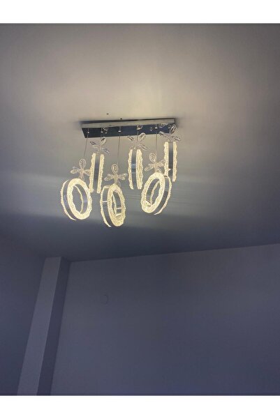 mayadesignlight MAYA AVİZE 6'LI SİLİNDİR KRİSTAL YEMEK MASASI LED AVİZE