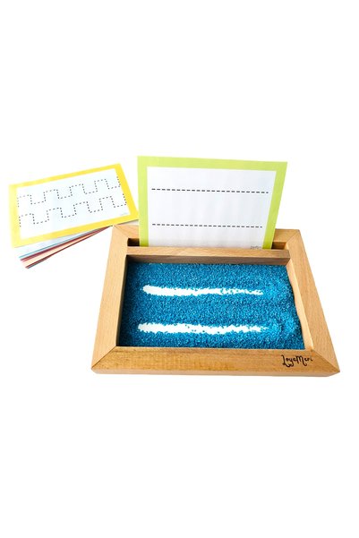 Loyameri Kidsshop Sand Tray Line Drawing Set/ Line Cards/Sand and Wooden Tray 20-15 cm