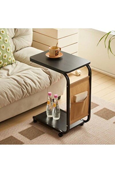 Generic Mobile Side Service Table with Wheels Suitable for Small Spaces