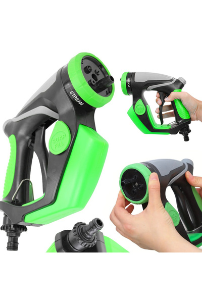 zola pressure washer foam nozzle, 4 in 1, soap tank 200 ml, green with black