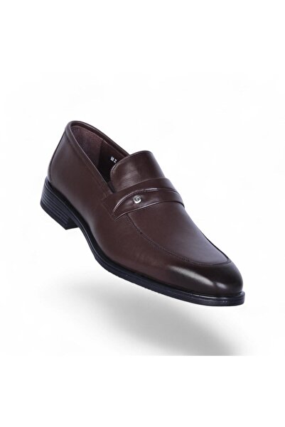 Censay 549 Pantofi clasici pentru bărbați din cauciuc antic maro % piele