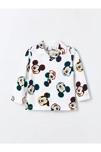 LC Waikiki LCW baby Ekru Gömlek Yaka Uzun Kollu Baskılı Bebek Pijama Takım