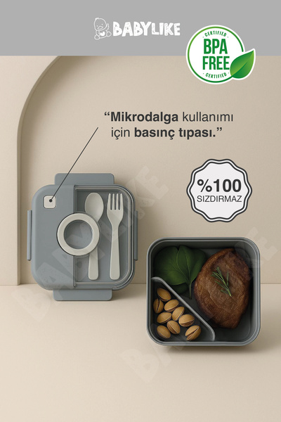 Babylike %100 Sızdırmaz Bölmeli Lunch Box&Beslenme Kabı – Mikrodalga Uyumlu, ...