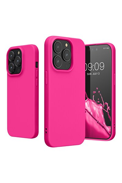 Flippy Θήκη flippy για iPhone 14 Pro Max, υγρή σιλικόνη, μικροΐνες, αντικραδασμική προστασία, ροζ-φούξια