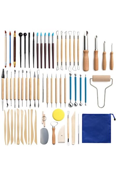 OptimStar Modeling tools, 61-piece crafting set for clay, ceramics, wood, silicone