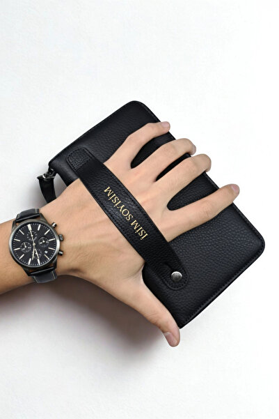 VANİLLA COLLECTİON Genuine Leather Portfolio Wallet with Name Printed Large Hand Wallet & Multi-Purpose