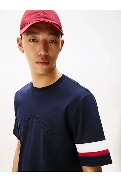 Tommy Hilfiger Iconic Color Block Spliced Men's Blue T-Shirt Mw0Mw40018Dw5