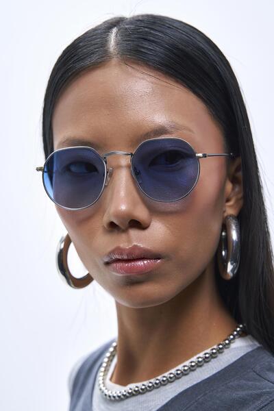 Bilge Karga Ursula Silver Blue Gradient Sunglasses
