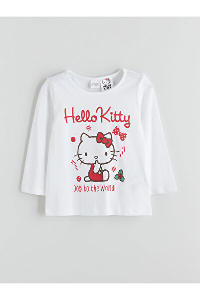 LC Waikiki Sparkling Choices from Shining Store |   Crew Neck Hello Kitty Printed Girls' Pajama Set