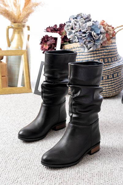 Egepass Γυναικείες μπότες NERAV από σουέτ με επίπεδη γόβα κάτω από το γόνατο