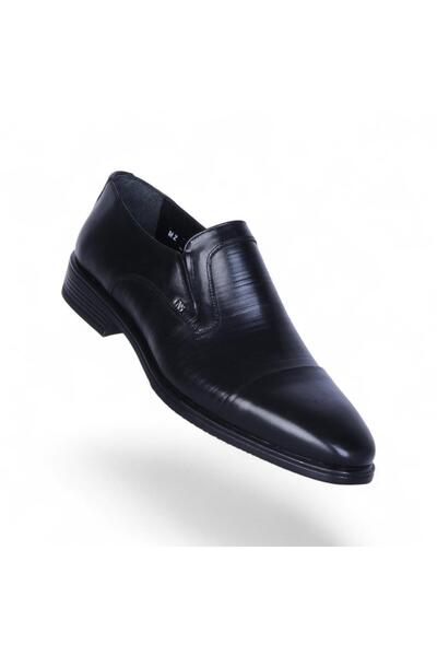 Censay 525 Pantofi clasici pentru bărbați din cauciuc antic negru %piele