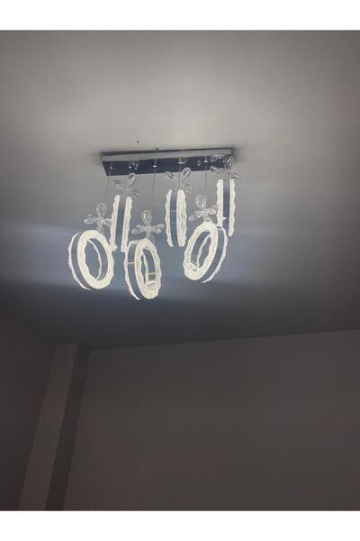 mayadesignlight MAYA AVİZE 6'LI SİLİNDİR KRİSTAL YEMEK MASASI LED AVİZE