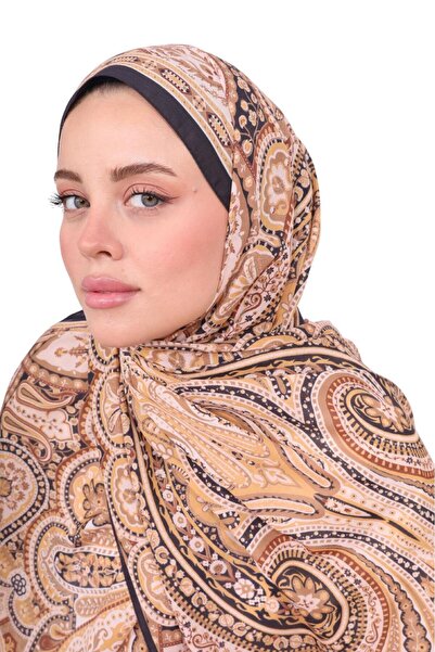 Karaca Premium Lux Original Ethnic Pattern Shawl (Voile Silk, 1St Grade) Classy, Lightweight, Comfortable, Stylish, Islamic Clothing)