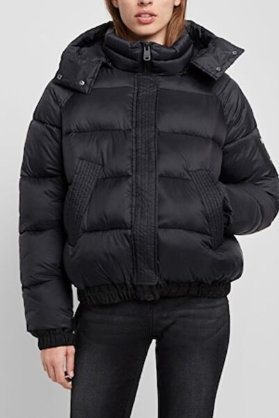 Desigual Geaca Bergen cu umplutura puf si gluga detasabila, Negru