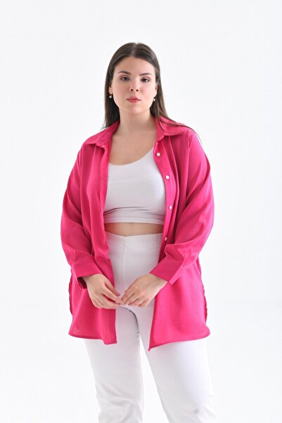 Enisse قميص ساتان كبير الحجم من جامز مودا