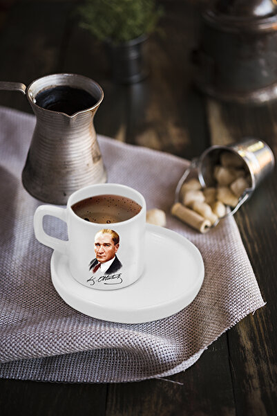Kemal Atatürk Baskılı Türk Kahvesi Fincanı