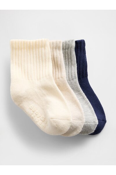 GAP Bebek Çok Renkli 4'lü Slouchy Crew Çorap Seti