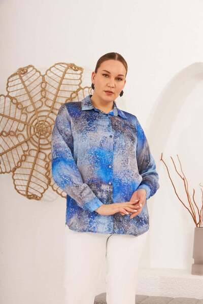 RMG Gamze Moda Plus Size Satin Shirt