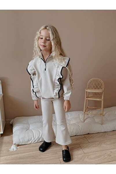 Jolly Kids Girl's Ribbed Ruffle Detailed Winter Suit