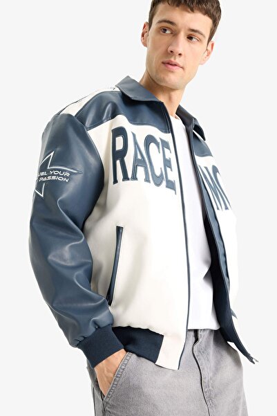 DeFacto Men's Coat E8819Ax/Nv175 Navy