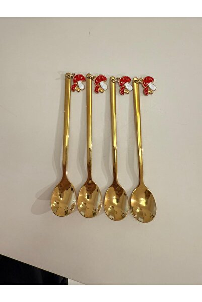 mintev DEKORATİF GOLD TİTANYUM KAPLAMA 4 LÜ KAŞIK