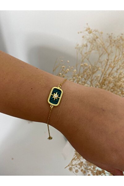 stainless steell North Star Detailed Plate Steel Bracelet