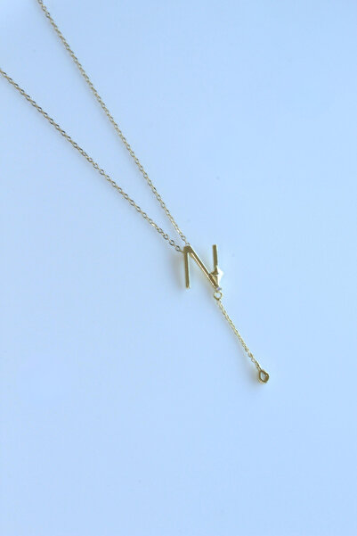 Leo'Stone Uzak Şehir N Harfli Çelik Alya Kolye Kararmaz Renk Atmaz