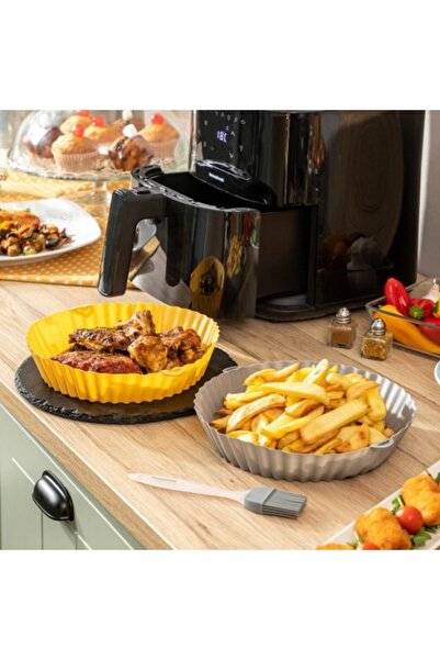 InnovaGoods Coșuri antiaderente din silicon pentru friteuze cu aer, reutiliza...