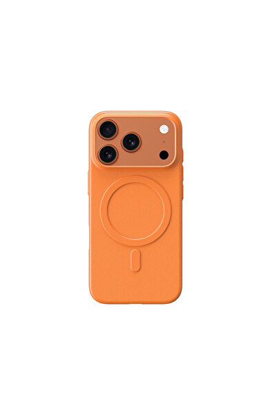 iPhone 17 Pro Max Uyumlu Kılıf M-safe Şarj Özellikli Minimal Air Serisi Kapak Turuncu