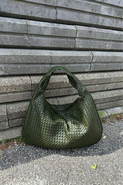 RumyaCollection Жіноча велика сумка з плетеним візерунком, стильна та зручна для щоденного використання, хакі