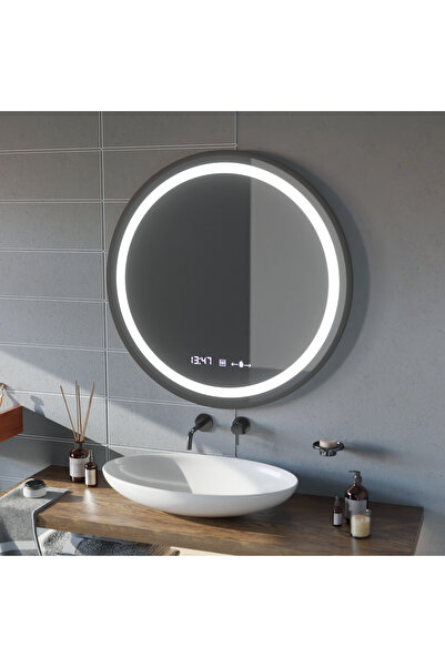 Alista Home Oglinda LED Rotunda, 100 cm, Celeste Majeste Noir MotionGlow Marc...