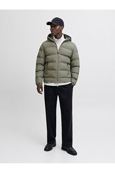 Jack & Jones Jjelements Faux Leather Look Puffer Jacket 12279239