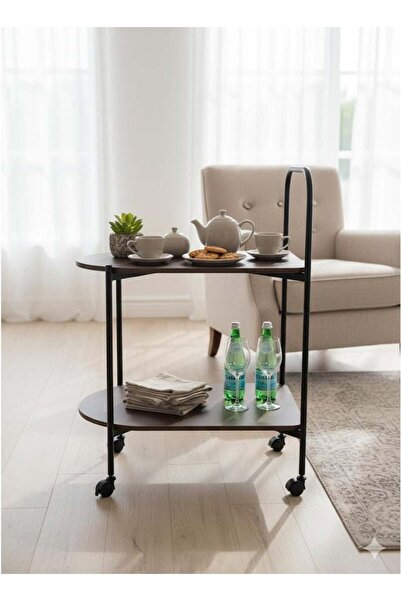 Generic عربة خدمة متحركة ذات مستويين لتخزين المطبخ والغرفة