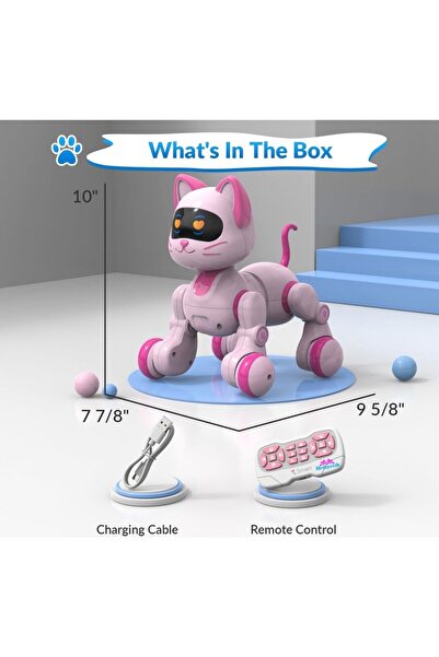 BYCEGU 91844 UZAKTAN KUMANDALI İNTERAKTİF AKILLI PEMBE ROBOT KEDİ OYUNCAK KEDİ 91844