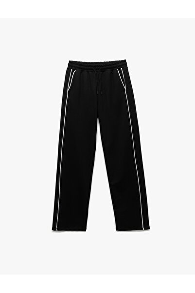 Koton Φαρδύ παντελόνι φούτερ με ψηλή μέση, ελαστική λεπτομέρεια τσέπης και φα...