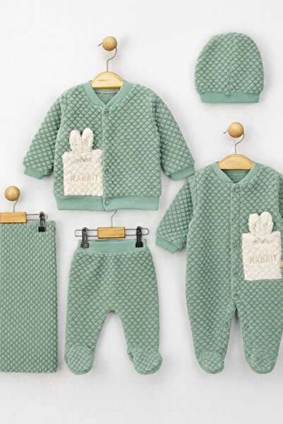 MİLAYS LİFE HOME COLLECTİON طقم من 5 قطع للأطفال الرضع من الجاكار الناعم مع ق...