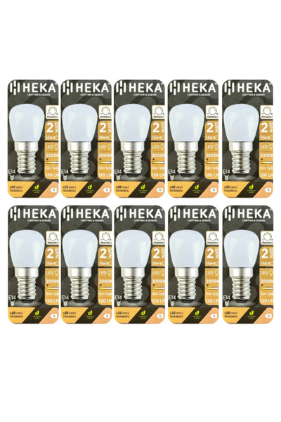 Heka (10 Adet) 2W (14W) 3000K (Sarı Işık) E14 Duylu (İnce Duy) Dim Edilebilir...