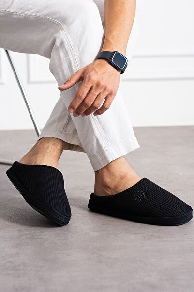 NETSHOES Unisex Nakışlı Kadife Fitilli Desen Rahat Yumuşak Tabanlı İçi Ev Ter...