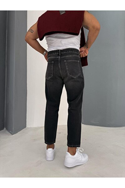 Baycombine35 White Stitch Detail Smoked Boyfriend Pants