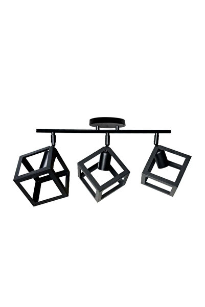Alista Home Lustra FORMA CUB -STRUKTUR Trio, 3 xE 27, Negru, Metal